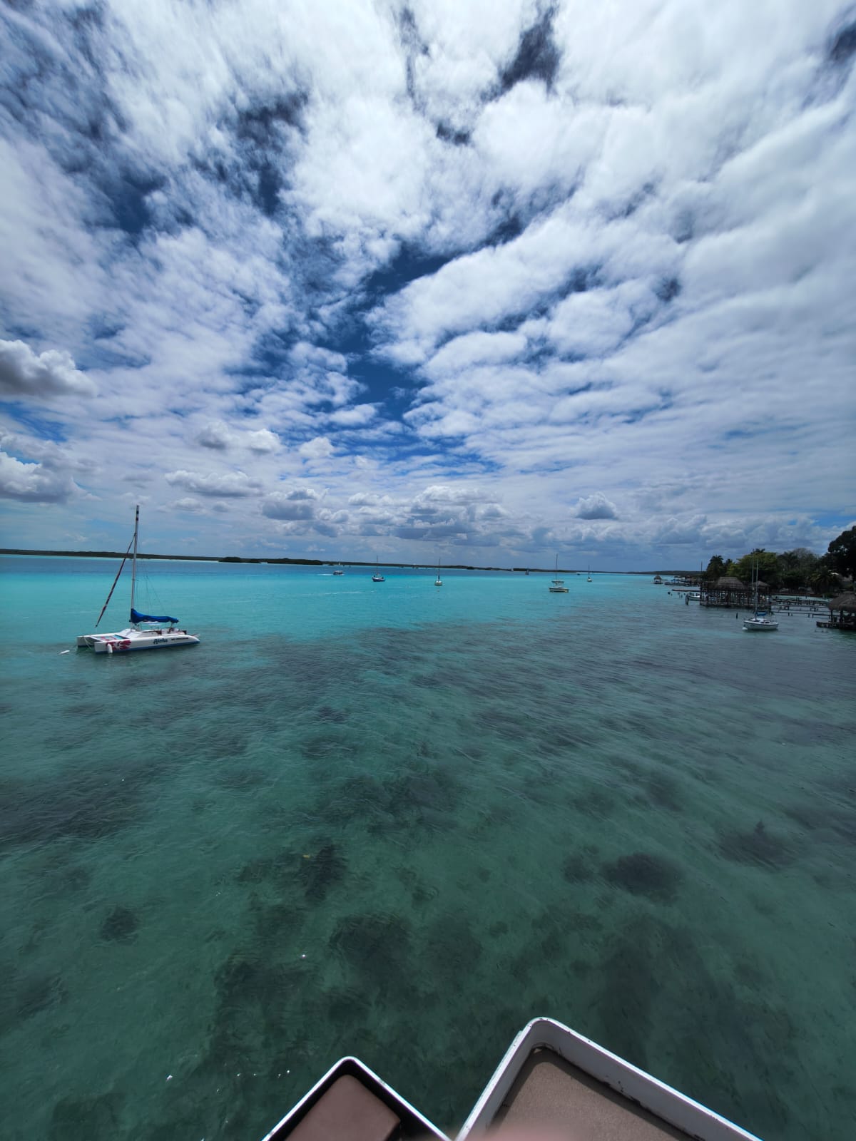 Panoramic aerial view of Bacalar Lagoon