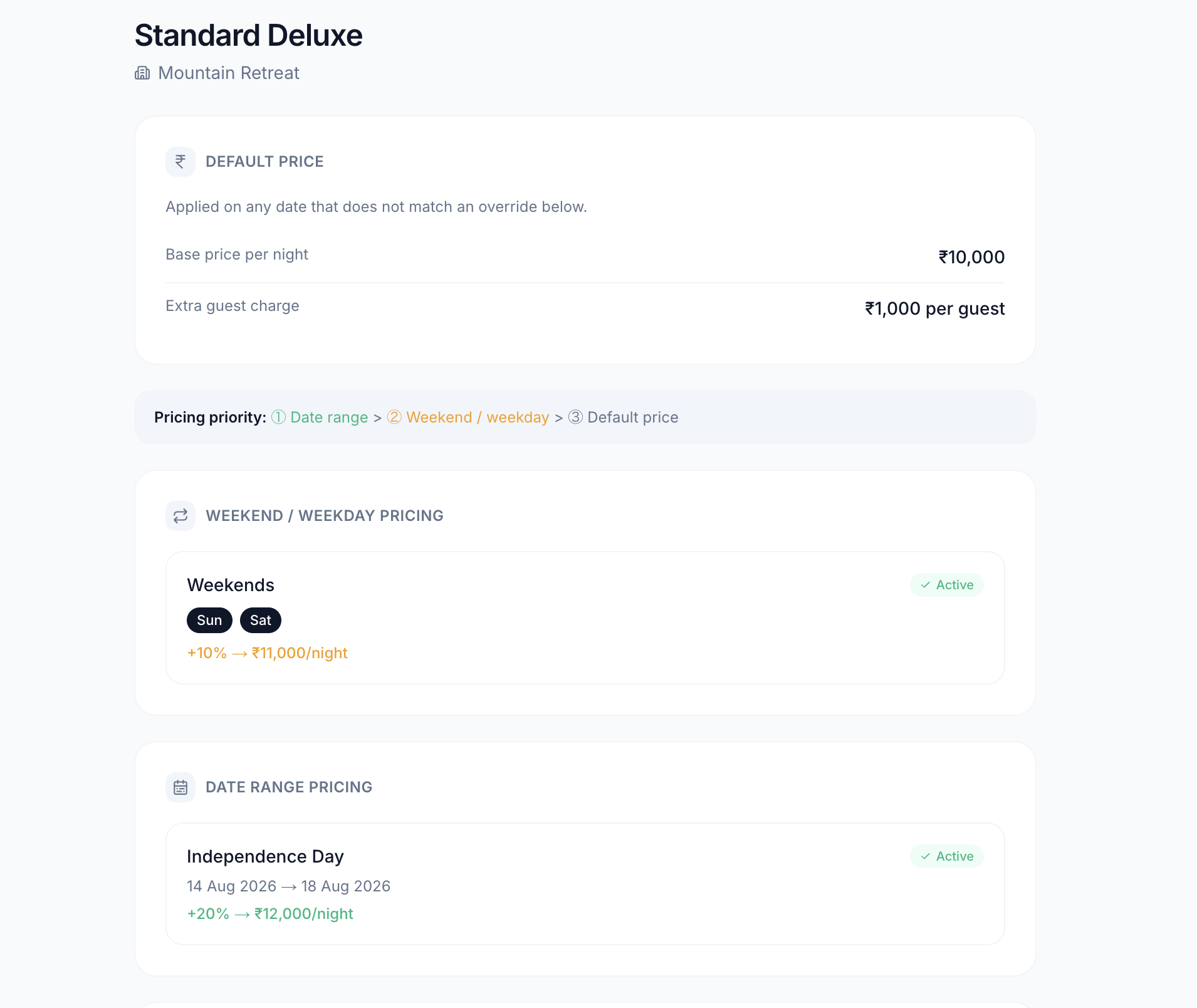 Pricing rules