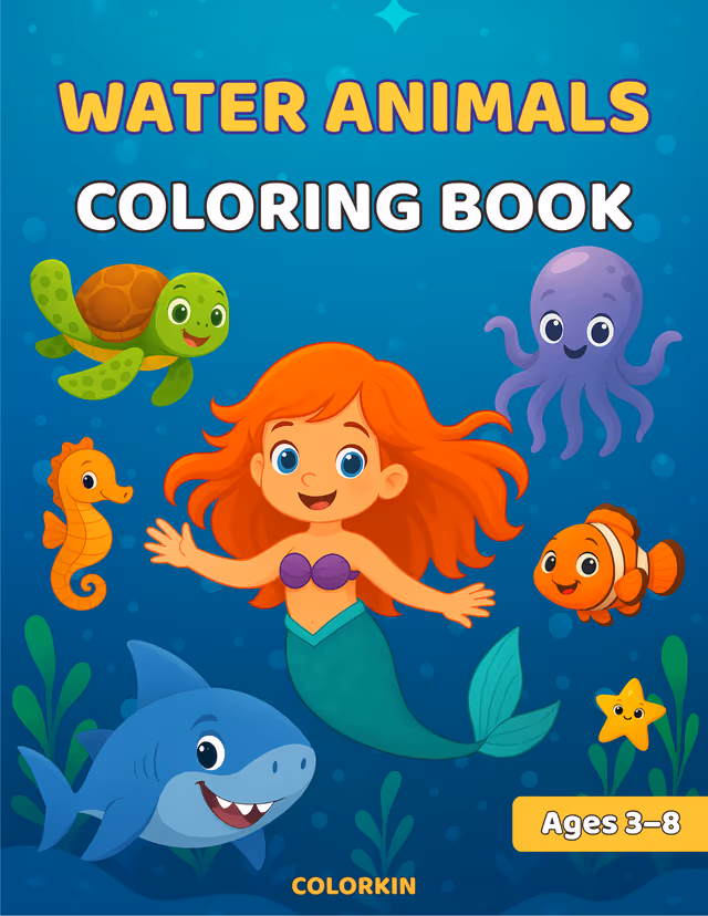 Image 1 of Water Animals Coloring Book