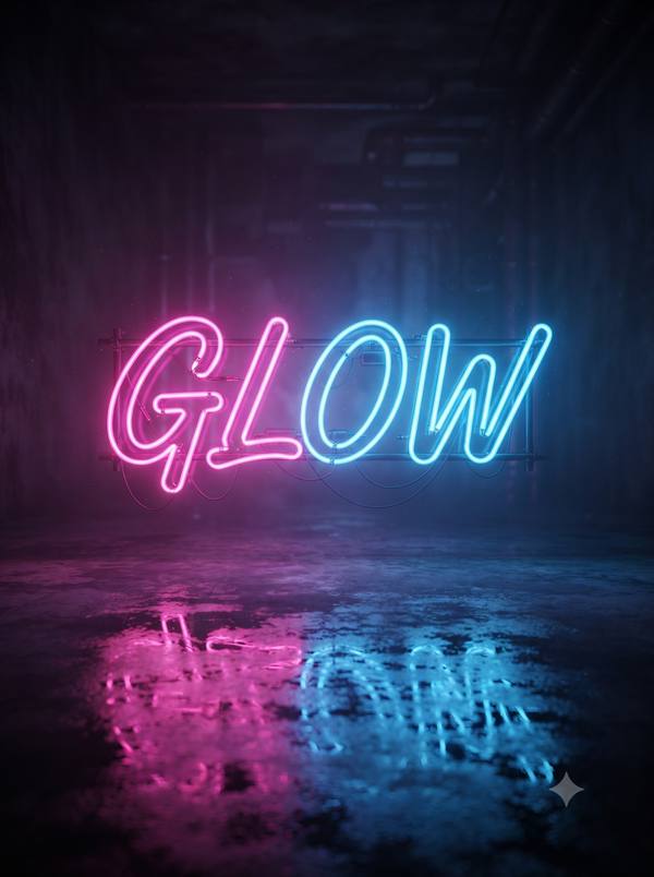 Glow — 3D Neon Sign Print (Printable)