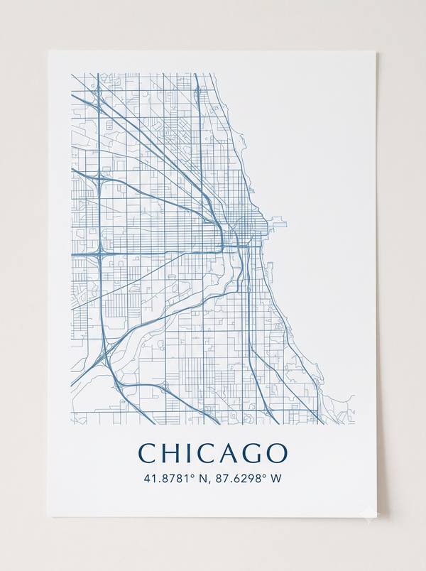 Chicago Street Map — Minimalist City Map Print (Printable)