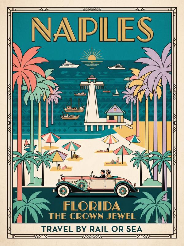 Naples Florida — Vintage Art Deco Travel Poster (Printable)
