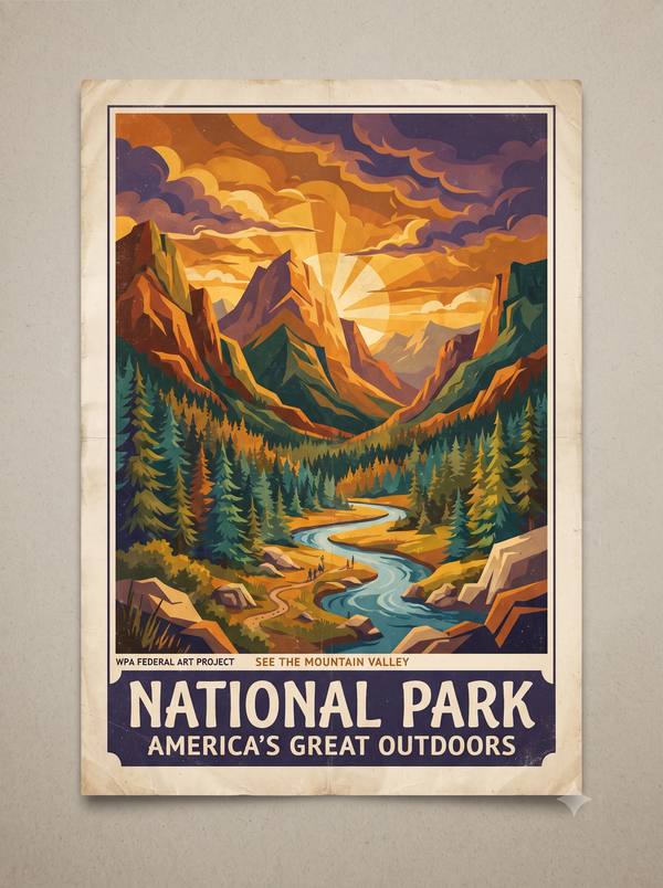 National Park — Vintage WPA Travel Poster (Printable)