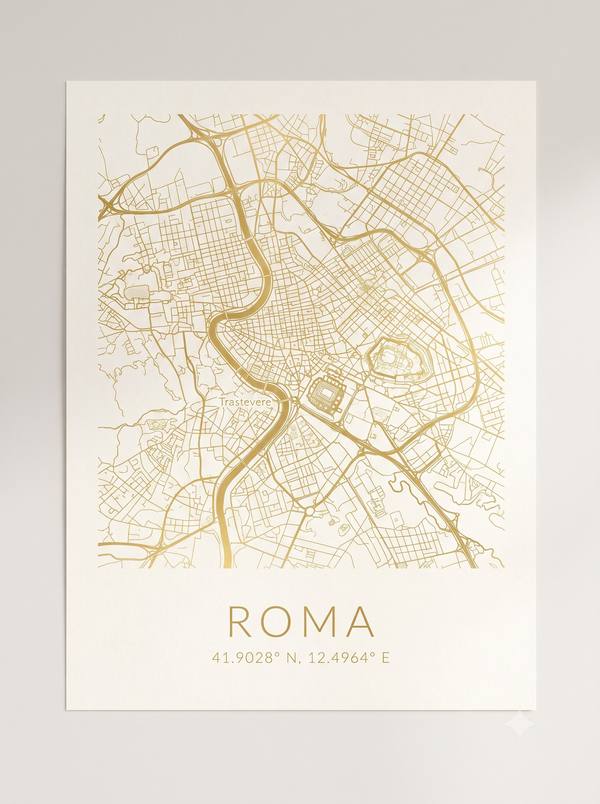 Rome Street Map — Minimalist City Map Print (Printable)