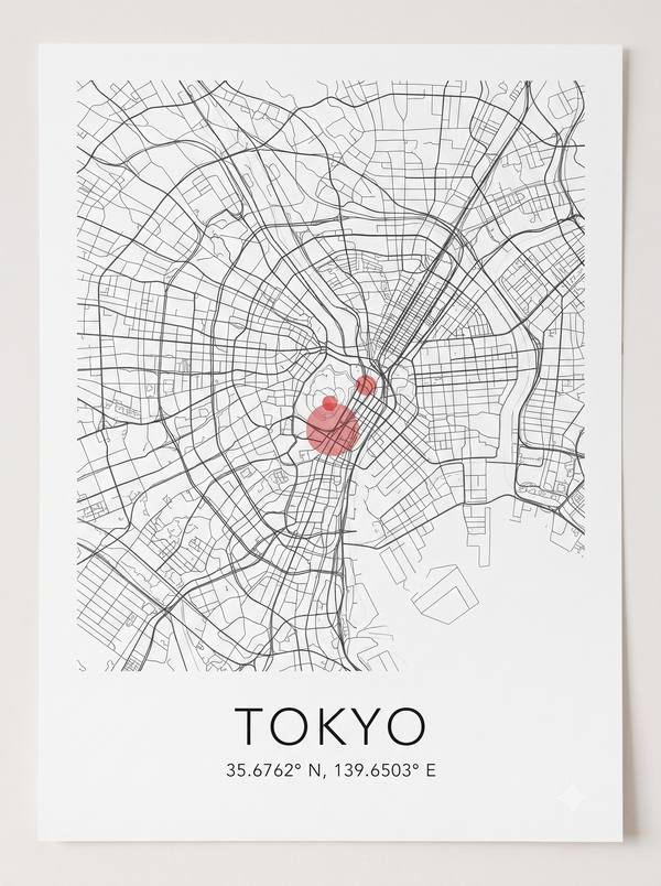 Tokyo Street Map — Minimalist City Map Print (Printable)