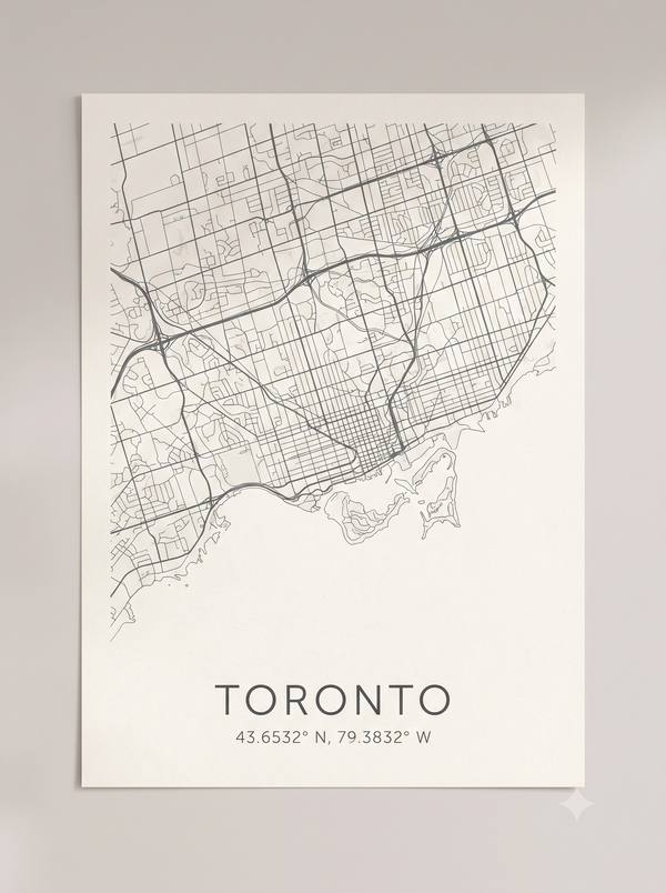 Toronto Street Map — Minimalist City Map Print (Printable)