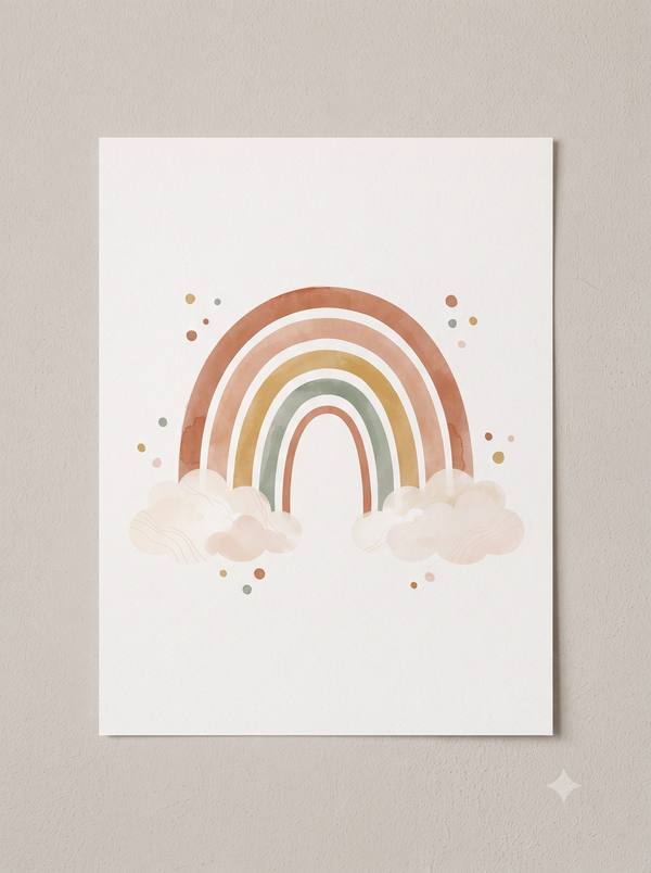 Boho Rainbow — Earthy Nursery Print (Printable)