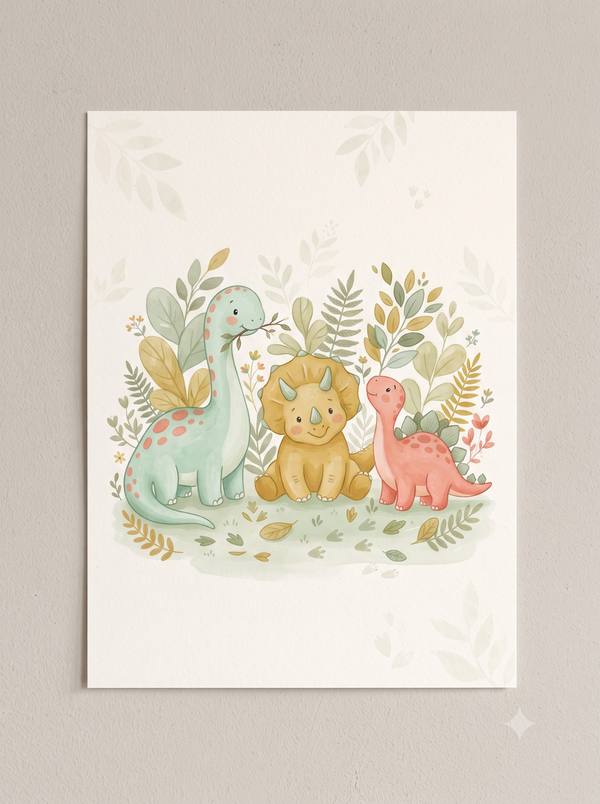 Friendly Dinosaurs — Nursery Print (Printable)