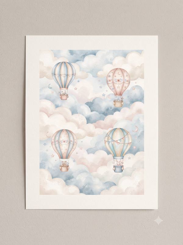 Hot Air Balloons — Dreamy Nursery Print (Printable)