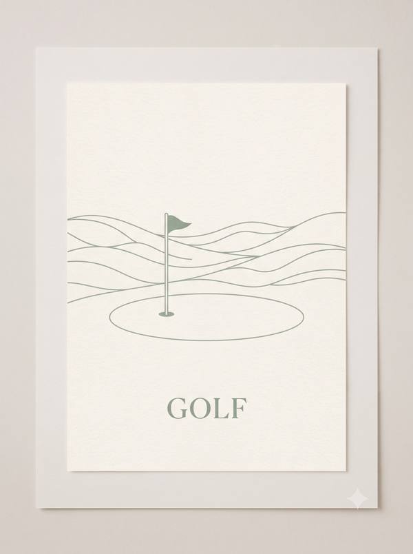 Golf — Minimalist Line Art Print (Printable)