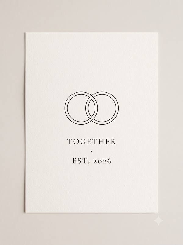 Together Est. 2026 — Minimalist Wedding Print (Printable)