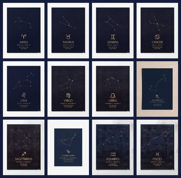 Zodiac Collection — All 12 Signs (Printable Set)