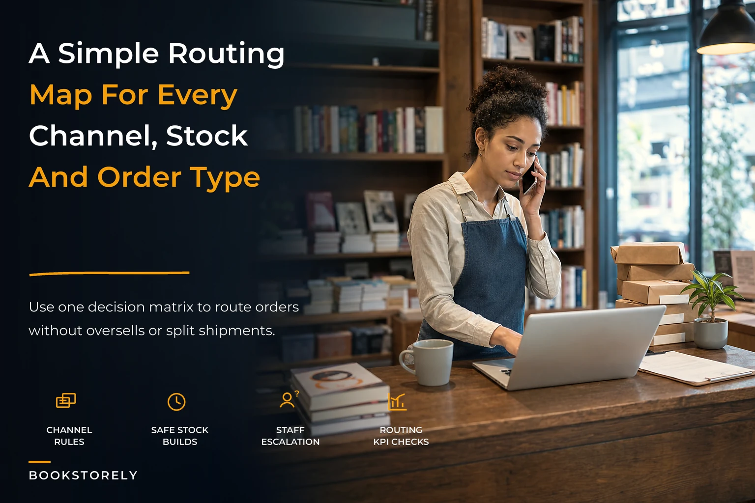 An omnichannel order-routing map for indie bookstores: simple rules, safety-stock carve-outs and channel KPIs