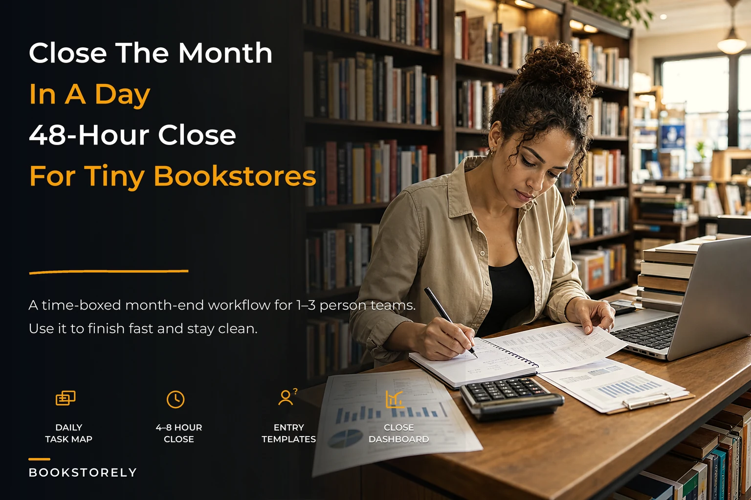 Close the month in a day: a 4–8 hour bookstore monthly-close playbook for 1–3 person teams