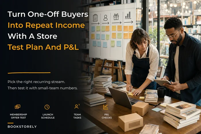 Turn one-off buyers into repeat income: a bookstore recurring-revenue testing and P&L framework