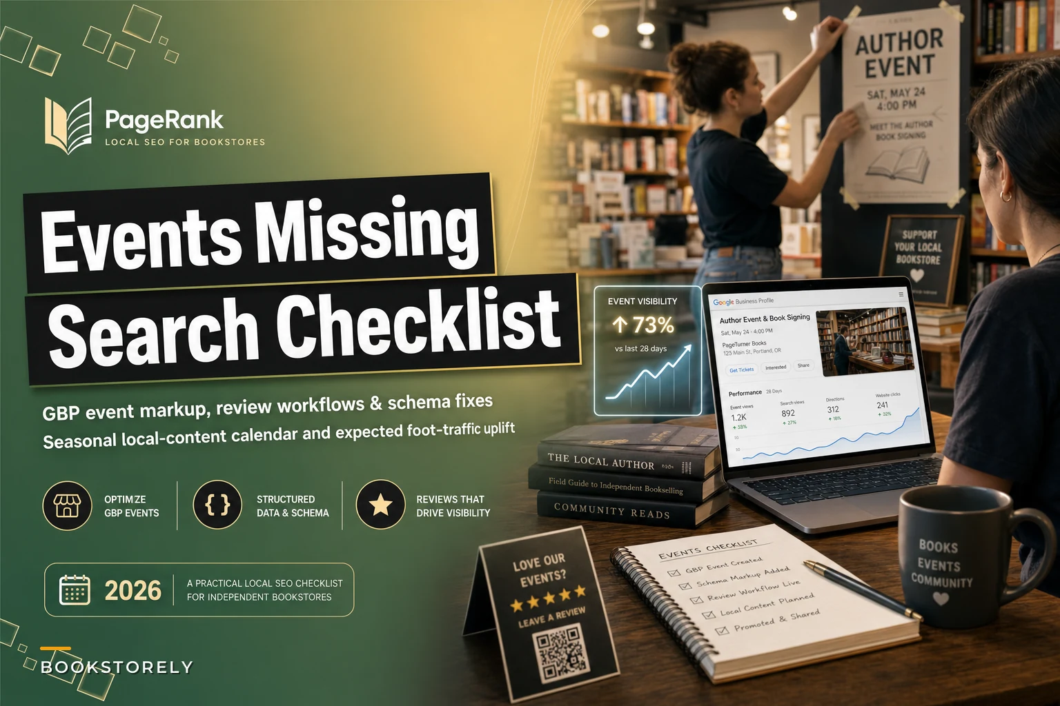 When your events don't show up in search: a local SEO checklist for bookstores (GBP, structured data & reviews)
