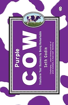 Book cover of Purple Cow by Seth Godin