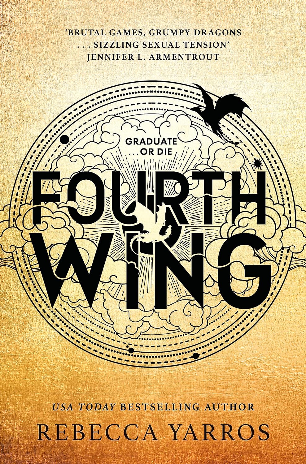 Book cover of Fourth Wing by Rebecca Yarros