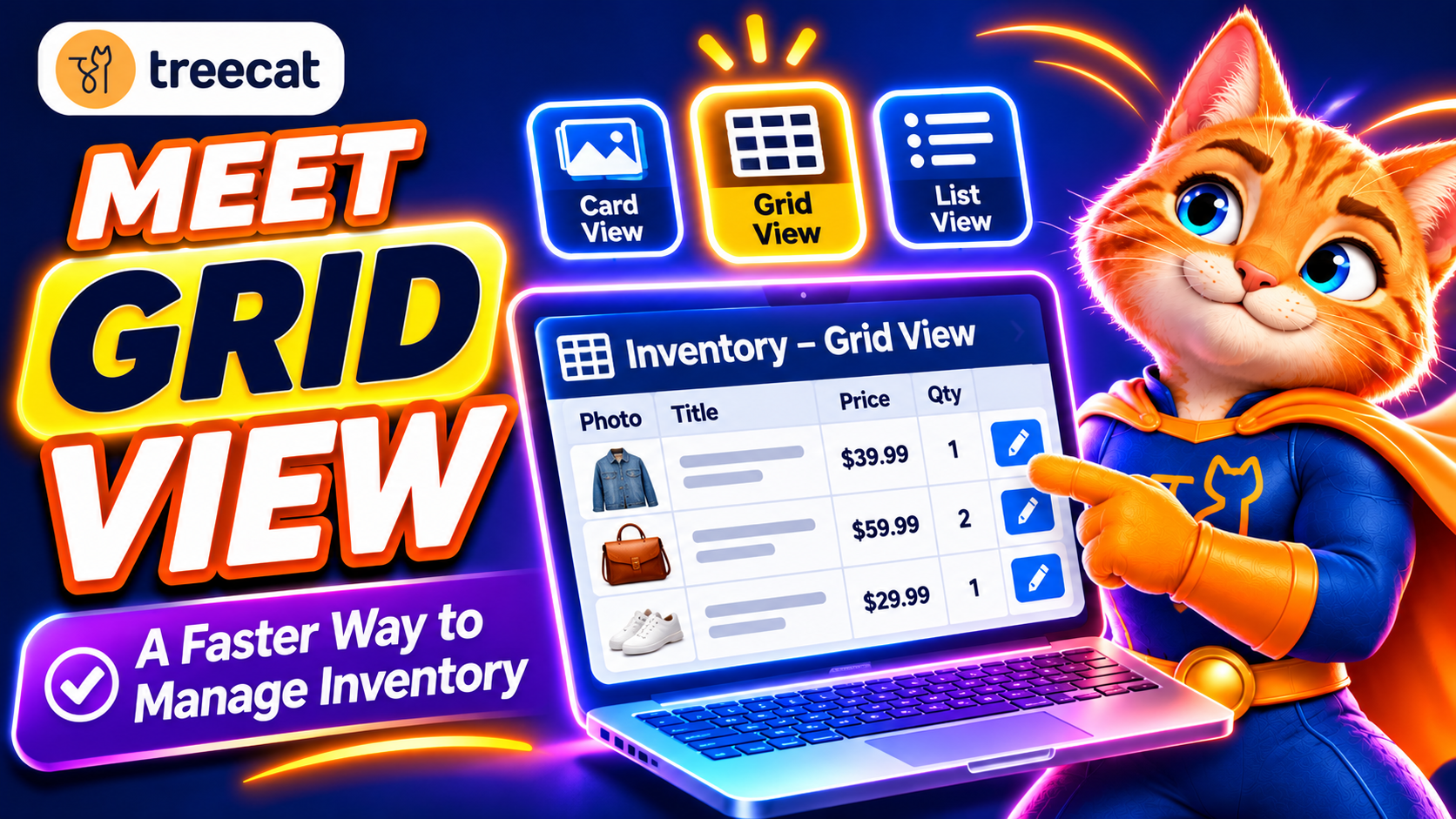 NEW! Treecat Grid View: A Faster Way to Manage Your Reselling Inventory