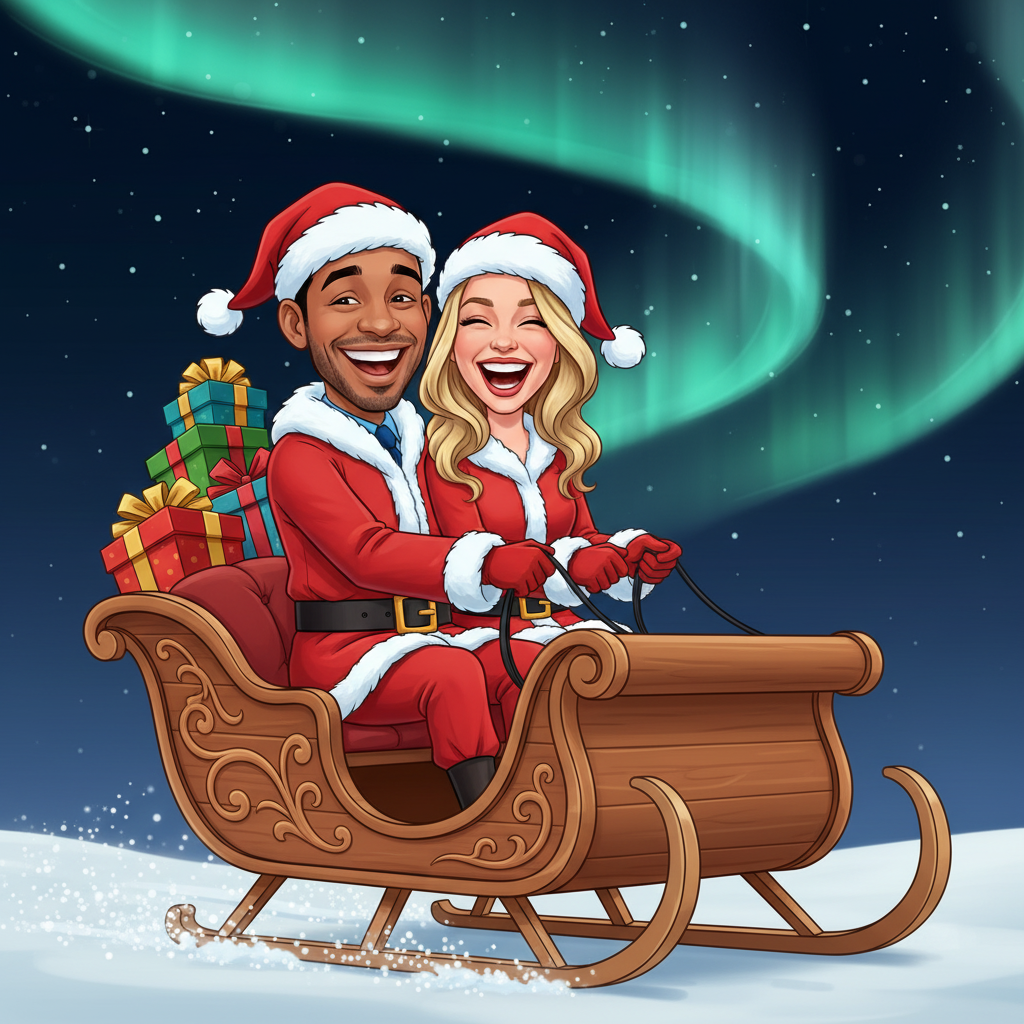 Cartoon sleigh