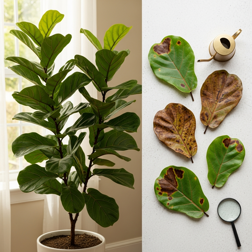 Ficus lyrata : comment soigner les taches brunes et la pourriture