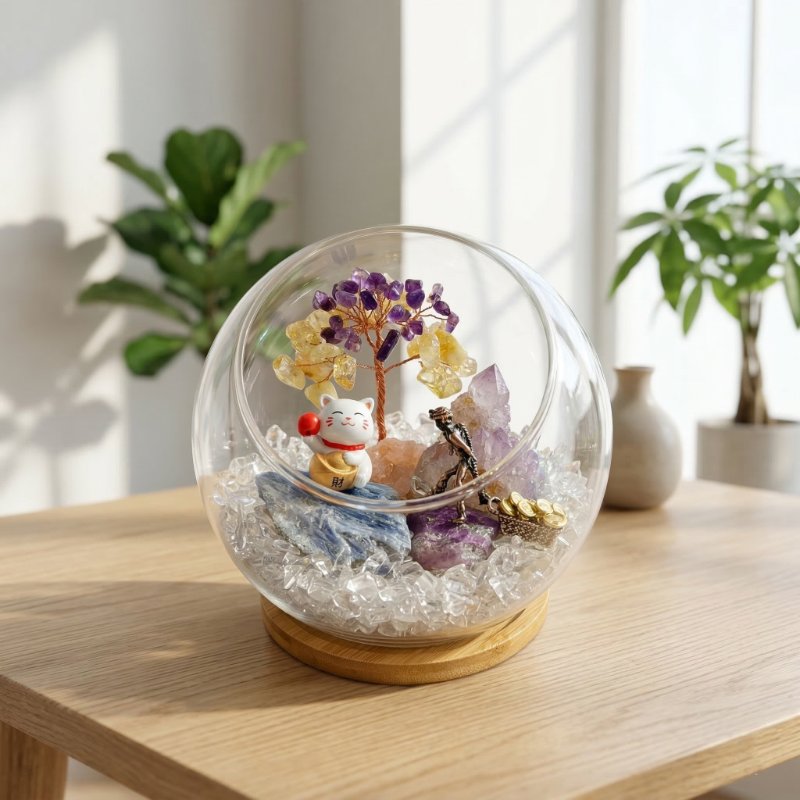 高雄多肉生命靈數水晶盆