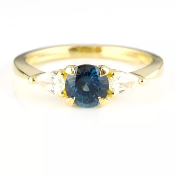 Sapphire & Diamond Trilogy Engagement Ring