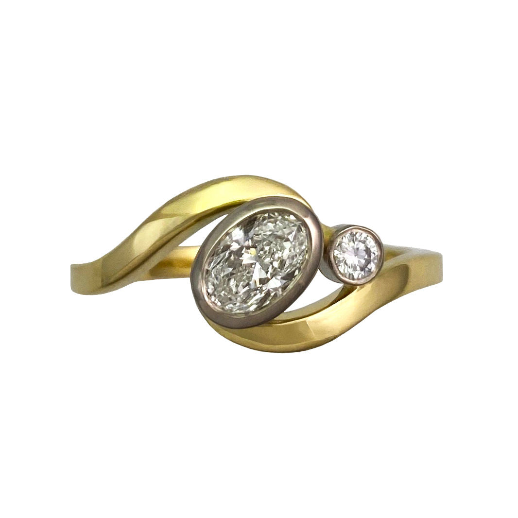 Ocean Wave 18ct Gold Diamond Ring
