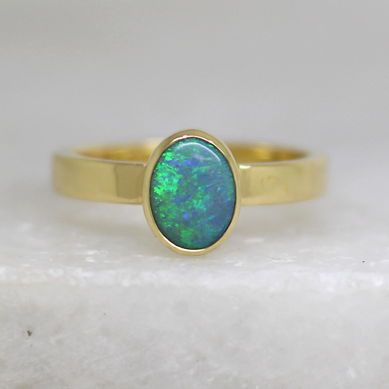 Opal and gold ring