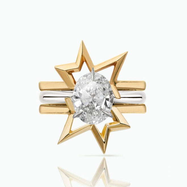 Bombette Solitaire Ring & Double Titanium Salute Rings