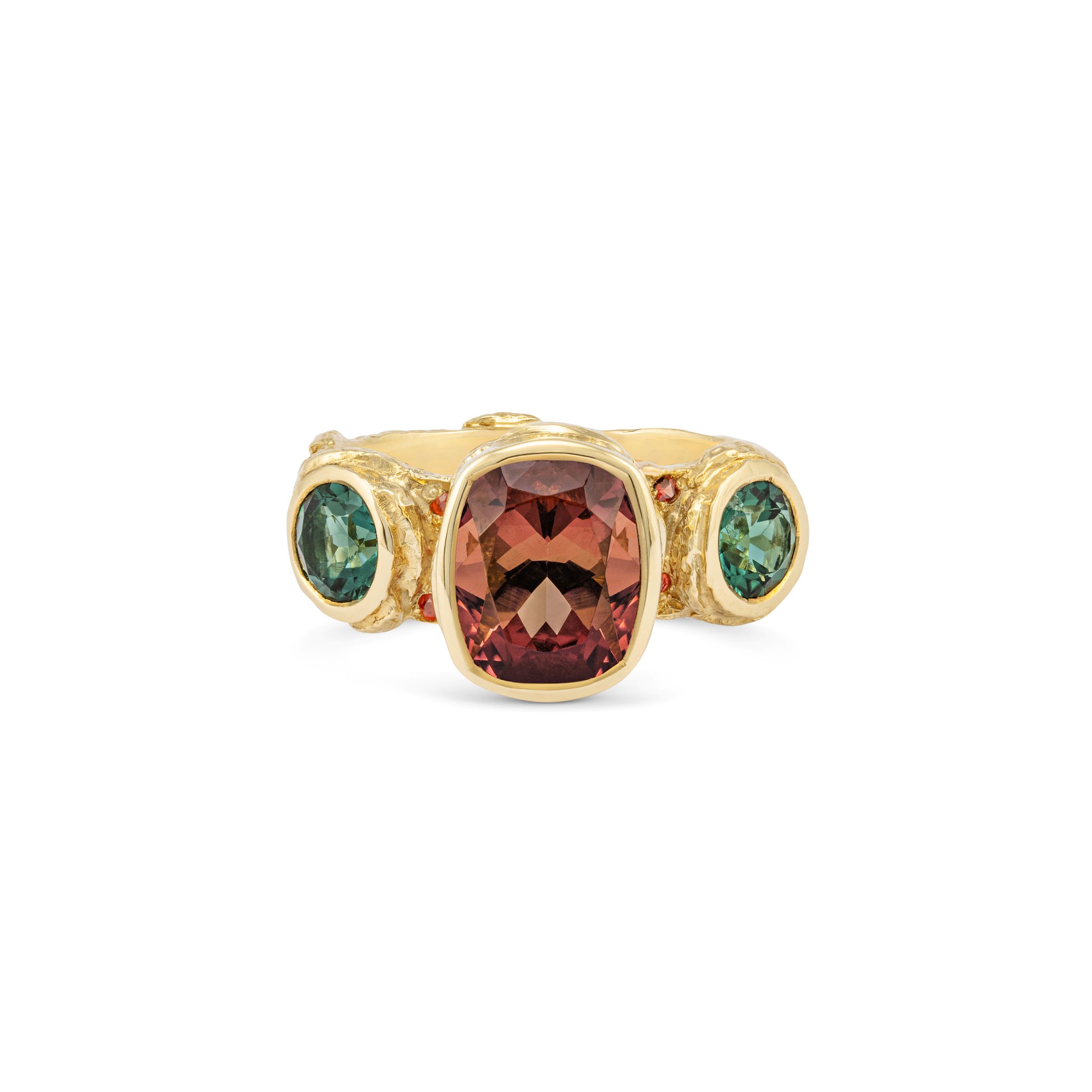 Tourmaline Three Stone Ring