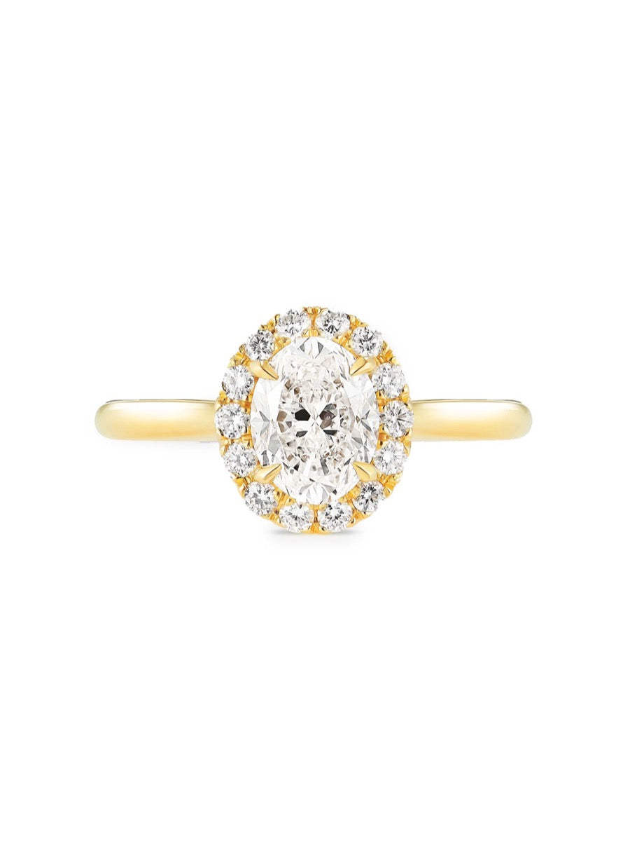 Diamond Dandelion Halo Ring
