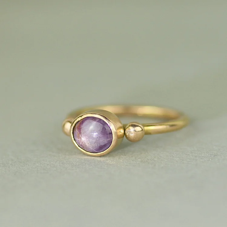 18ct Rose Gold Star Ruby "Roman" Engagement Ring