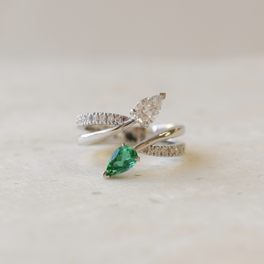 Diamond & Emerald Toi-et-Moi