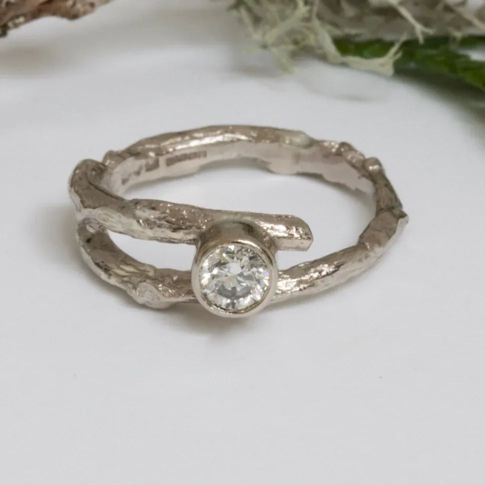Diamond 18ct Gold Twig Engagement Ring