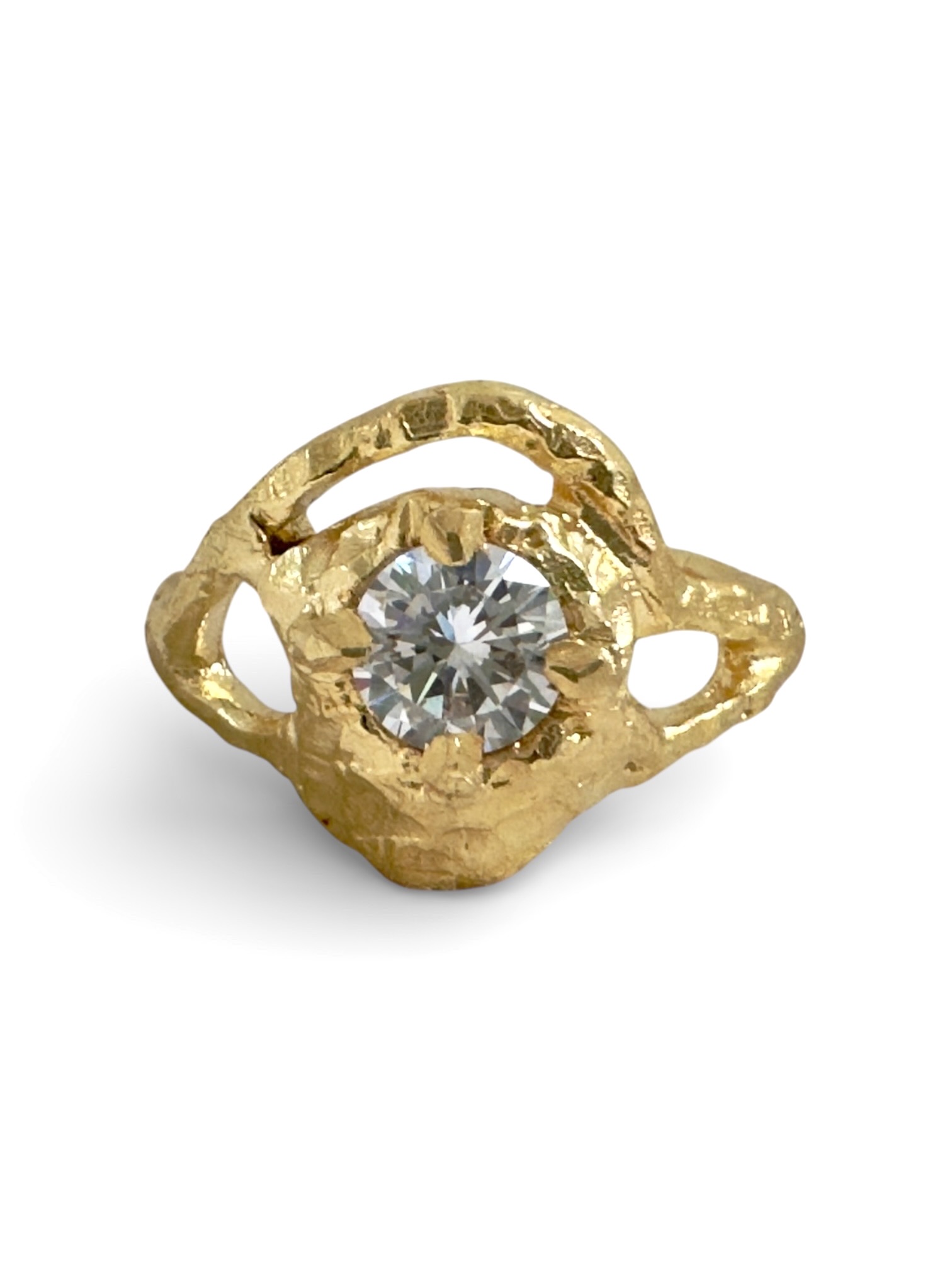 The Lunar Ring, Solid Gold and Diamond Organic Engagement Ring