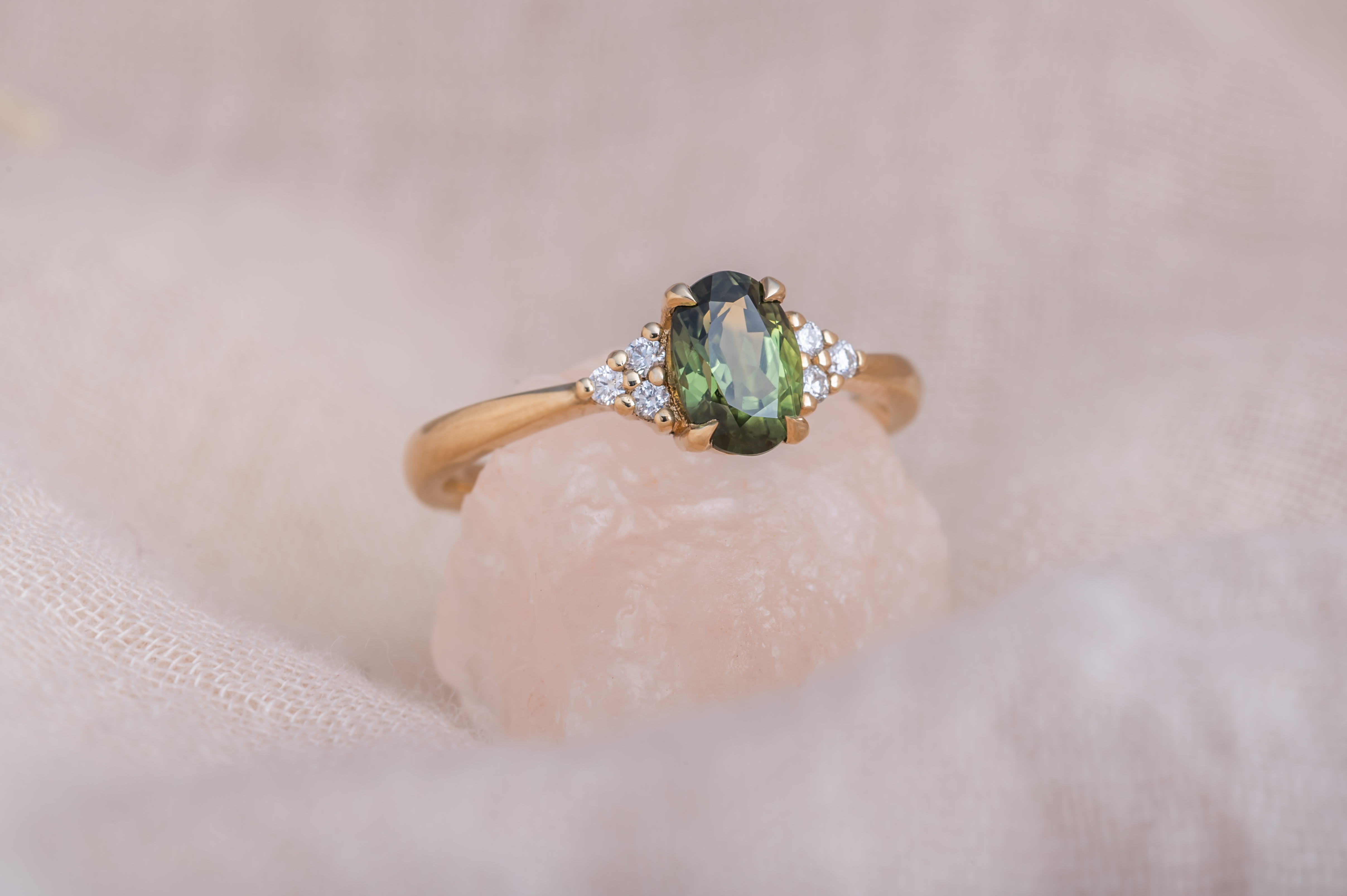 Rosalia 1ct - Blue Green Sapphire Engagement Ring