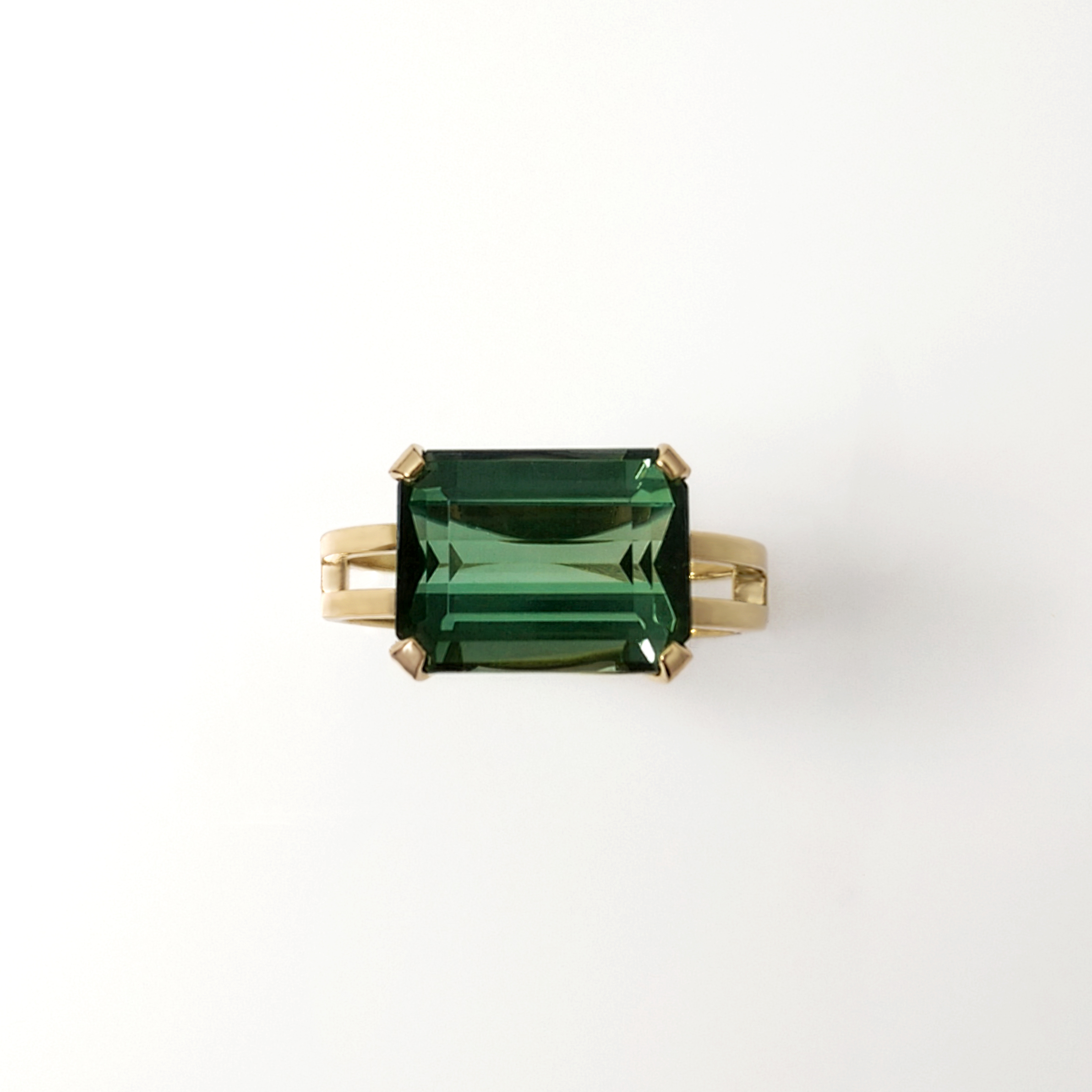 Parallel Statement Green Tourmaline Ring