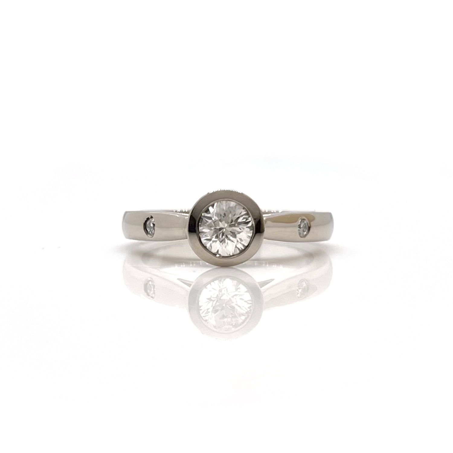 Paw Print Platinum & Diamond Engagement Ring