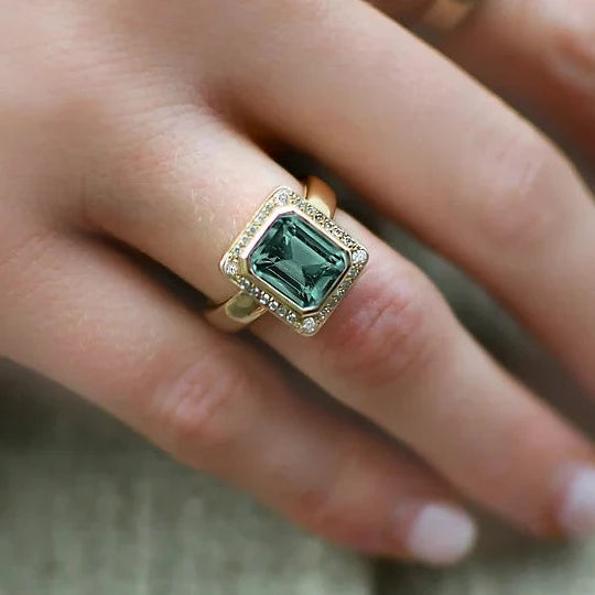 Tourmaline and Diamond Ring