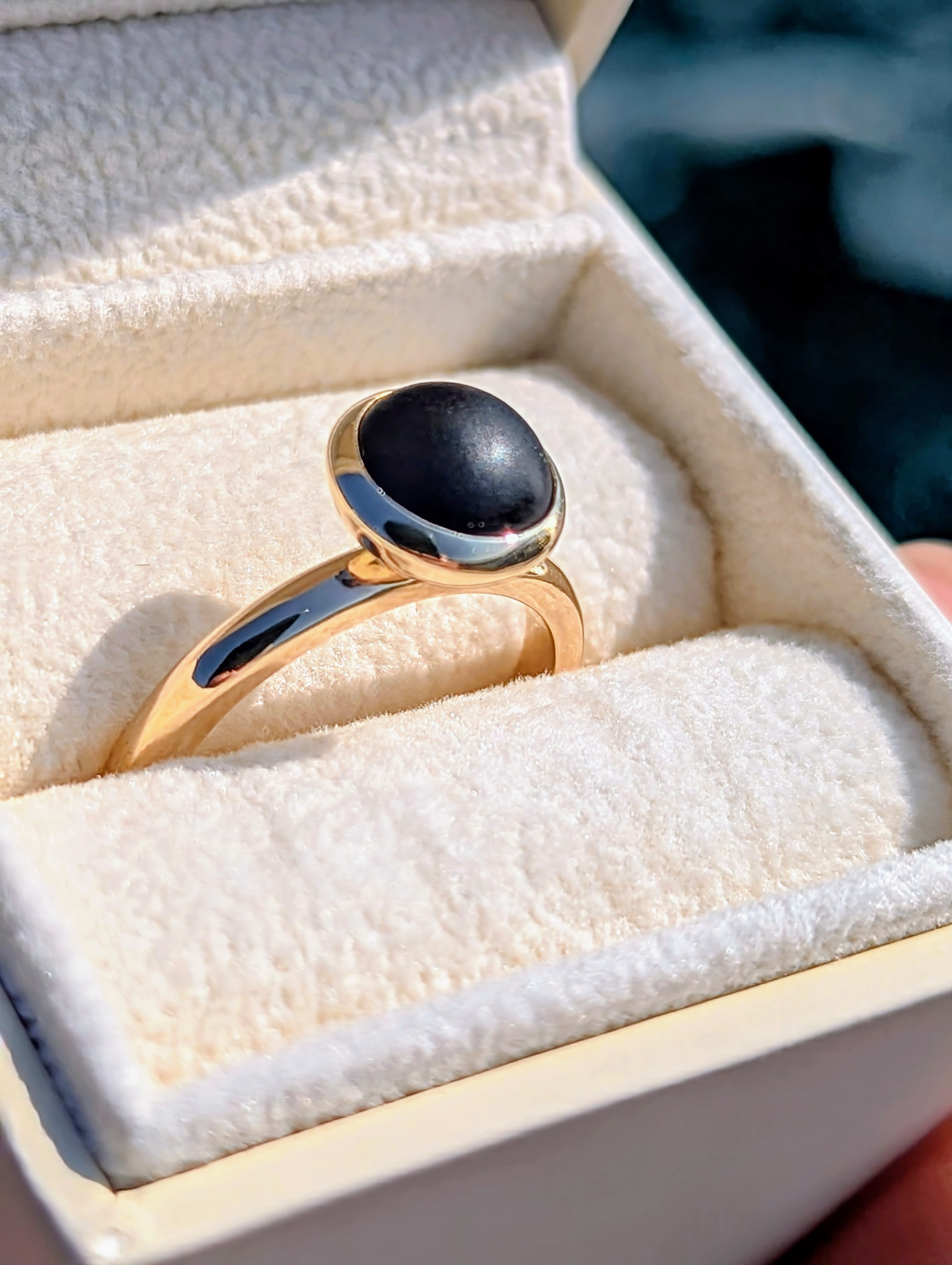 Pirate Black Sea Glass Gold Ring – Allure Collection