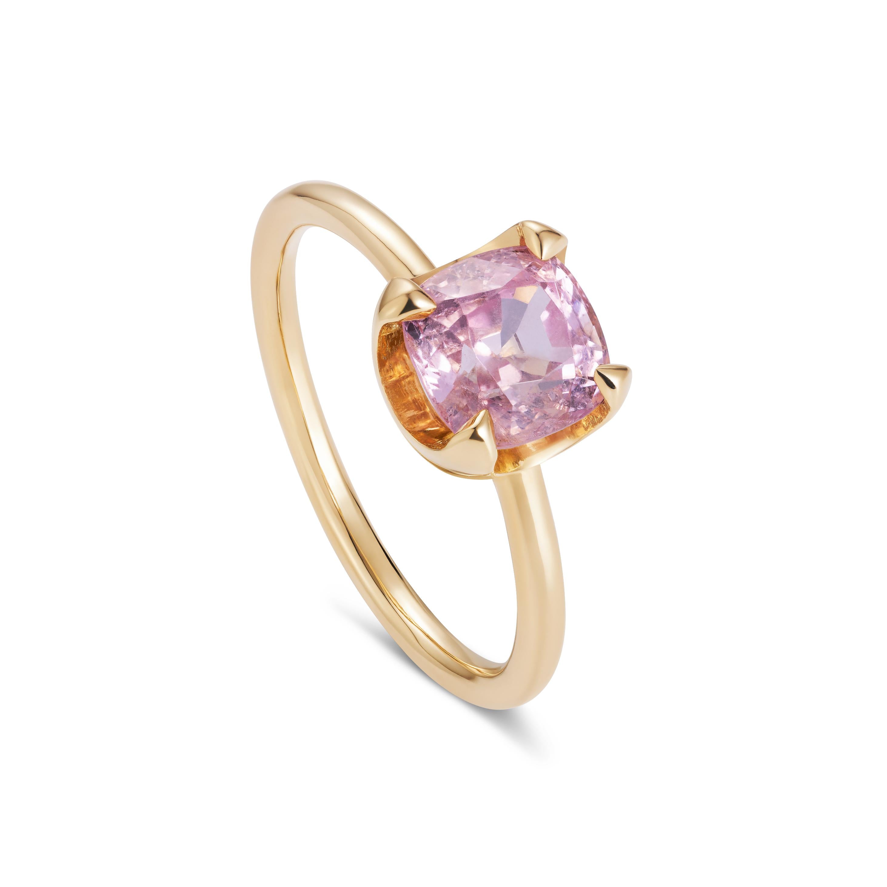 Fleur De Lys Ring With a Pink Spinel