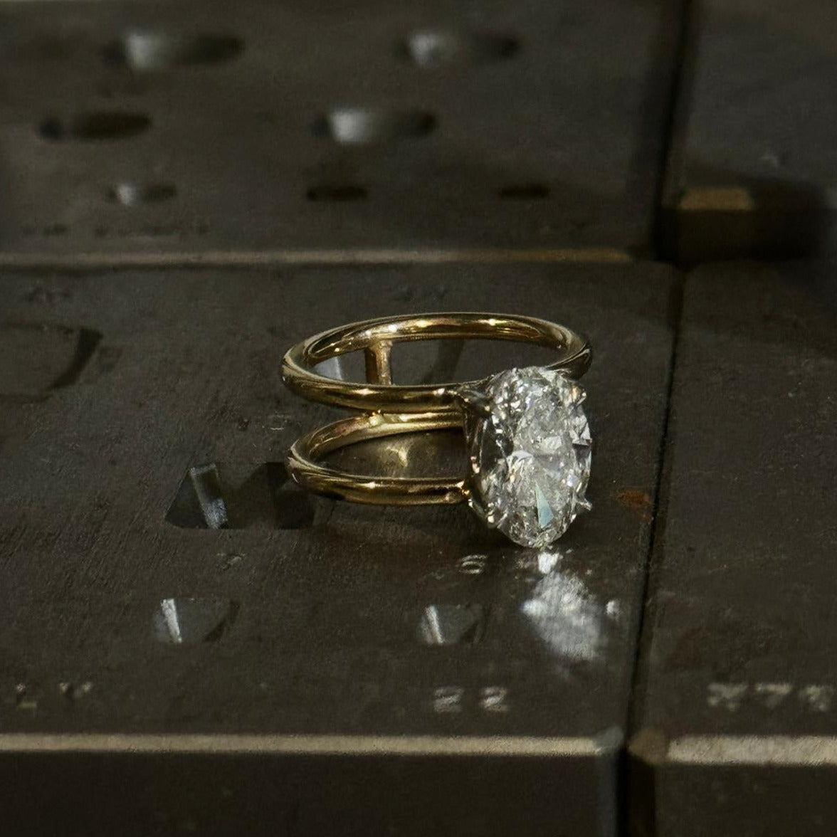 Oval Cut Diamond Double Band Ring