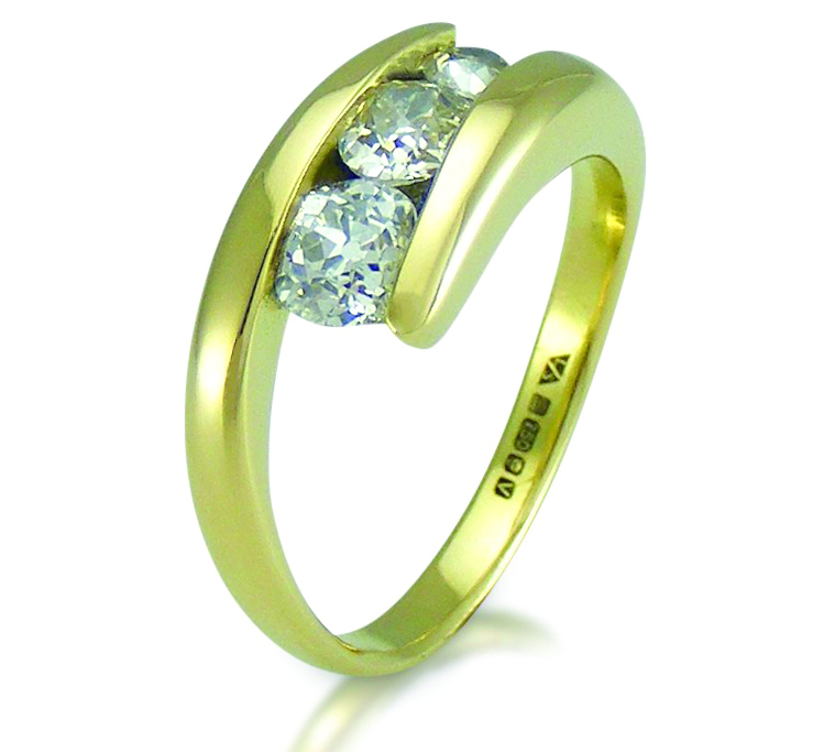 Trilogy diamond engagement ring