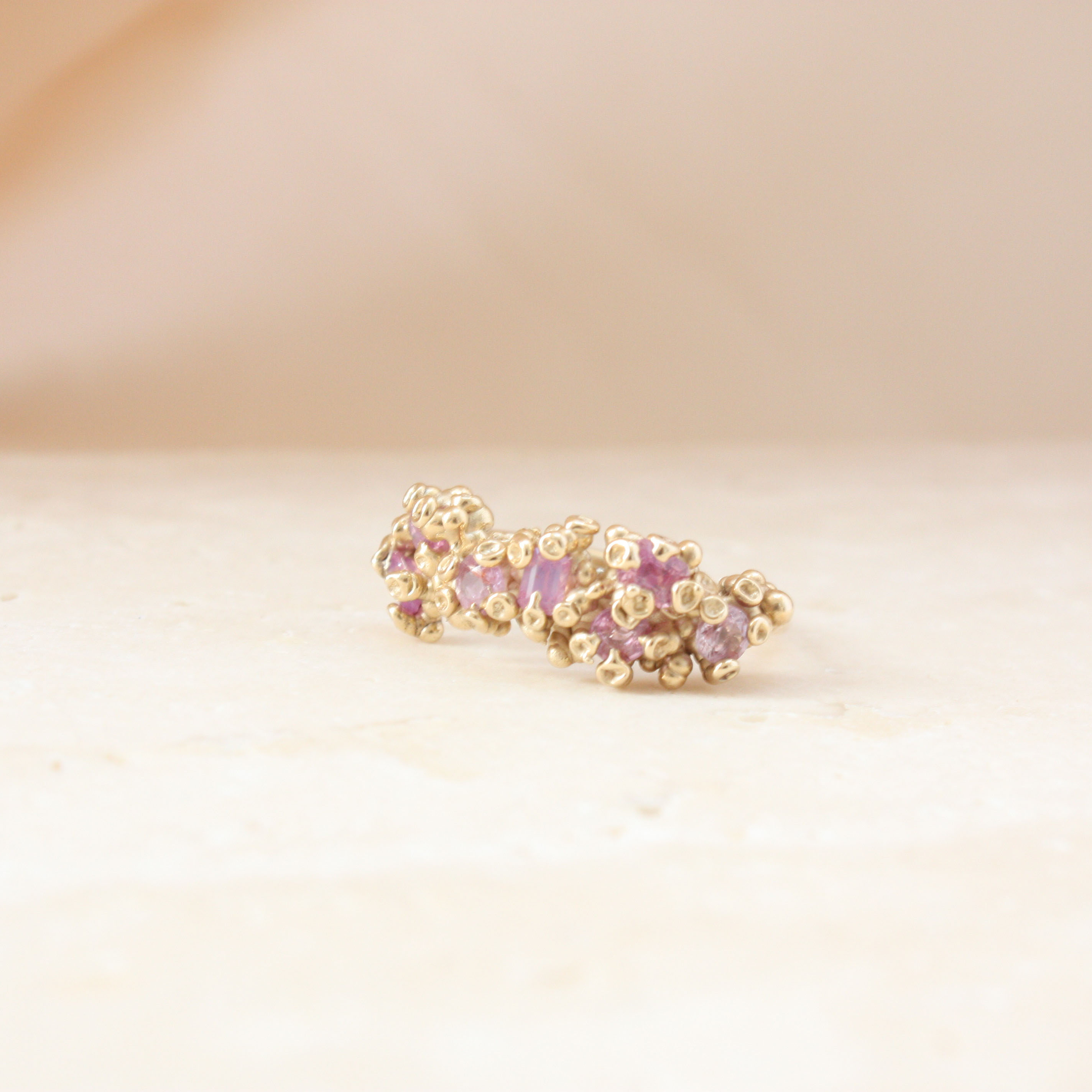 Pink Sapphire Barnacle Ring