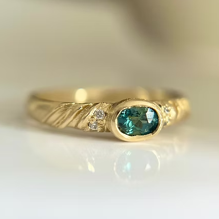 Teal Ripple ring