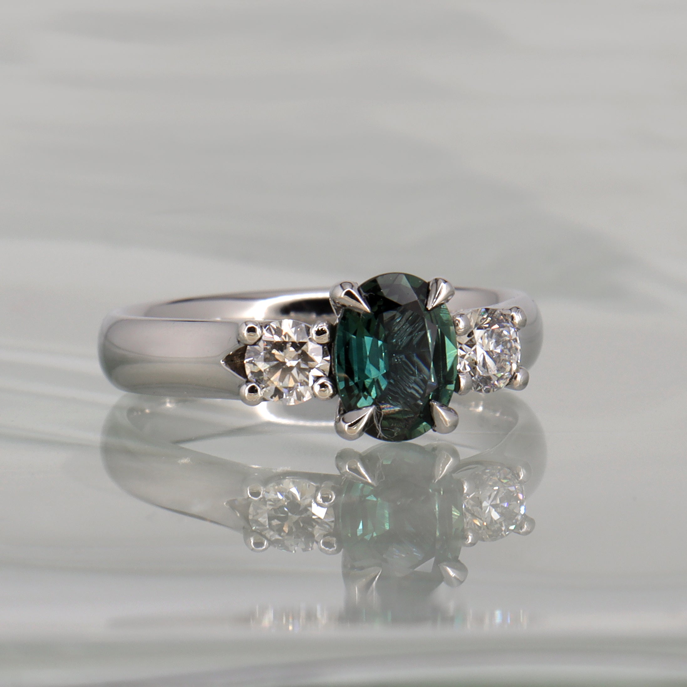 Sapphire & Diamond Trilogy Ring