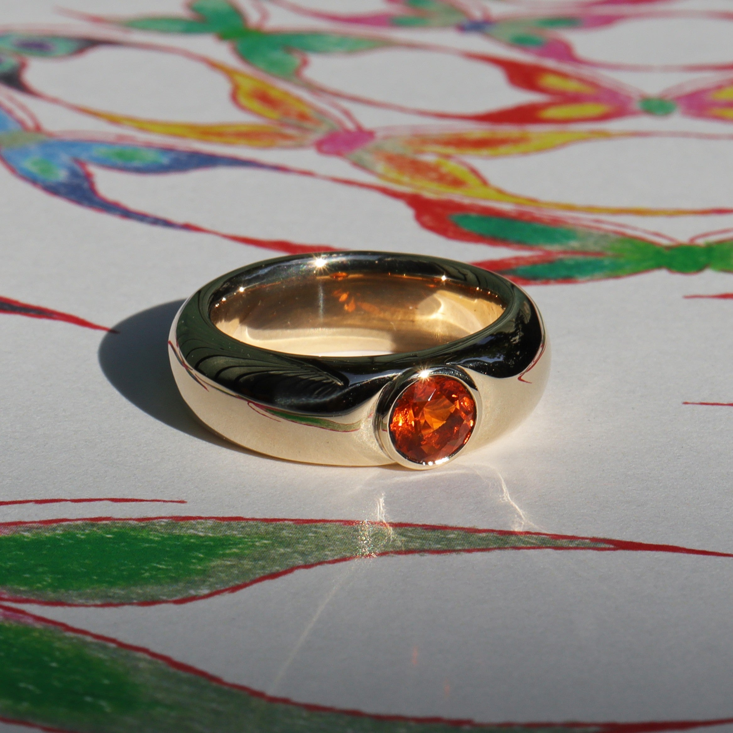 Fire Opal Chunky Band