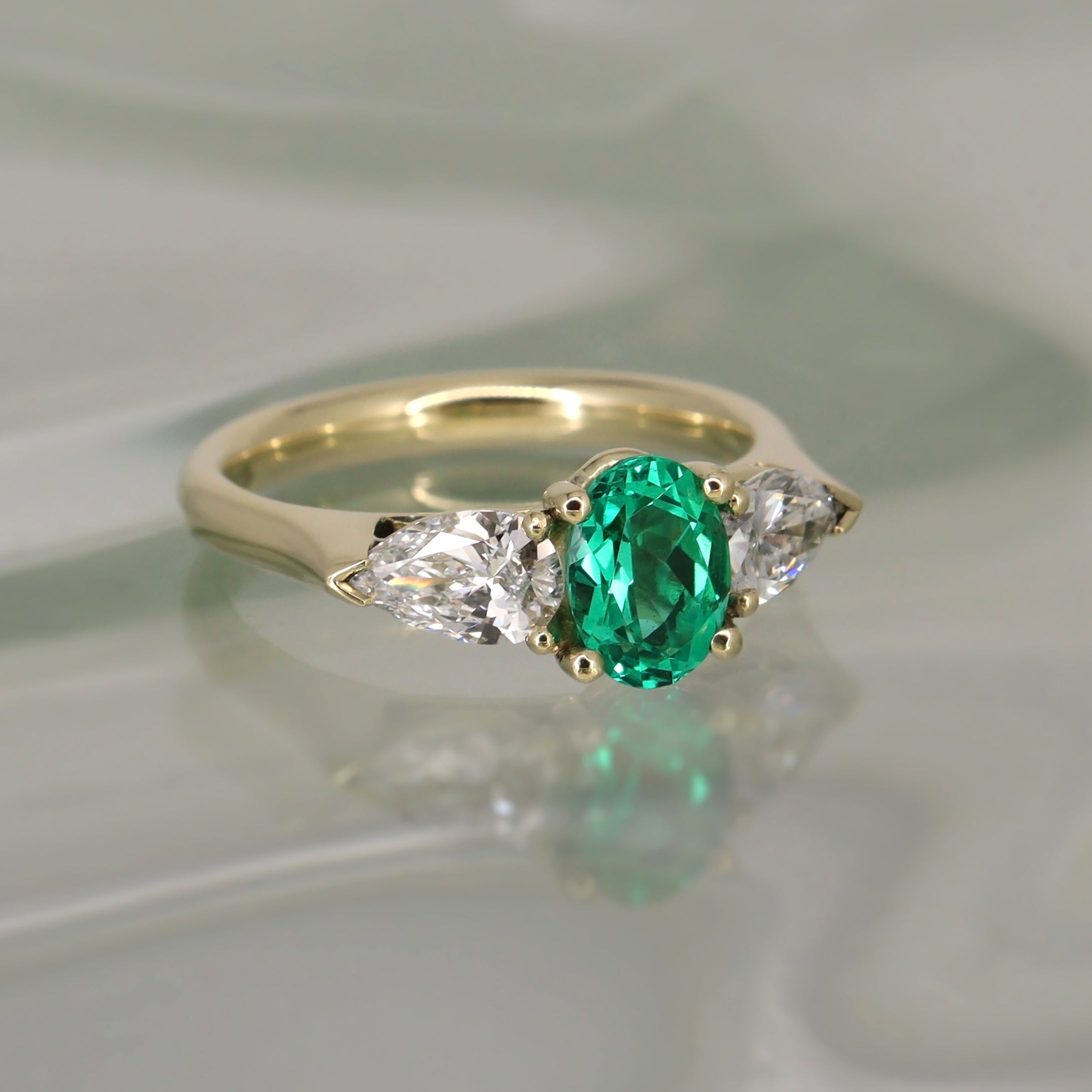 Emerald & Diamond Trilogy Ring
