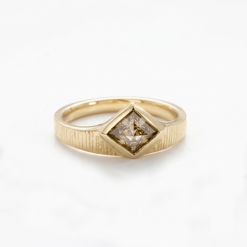 Champagne Diamond Chevron Ring